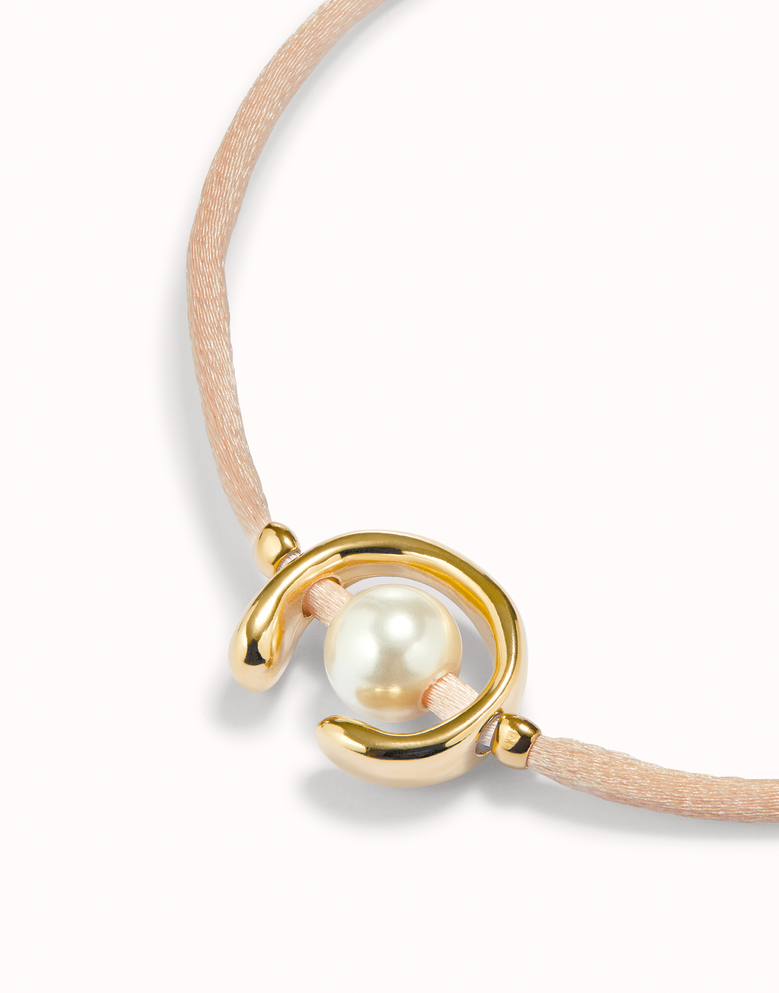 Bracelet en fil saumon avec perle de coquillage plaquée or 18 carats., Or, large image number null